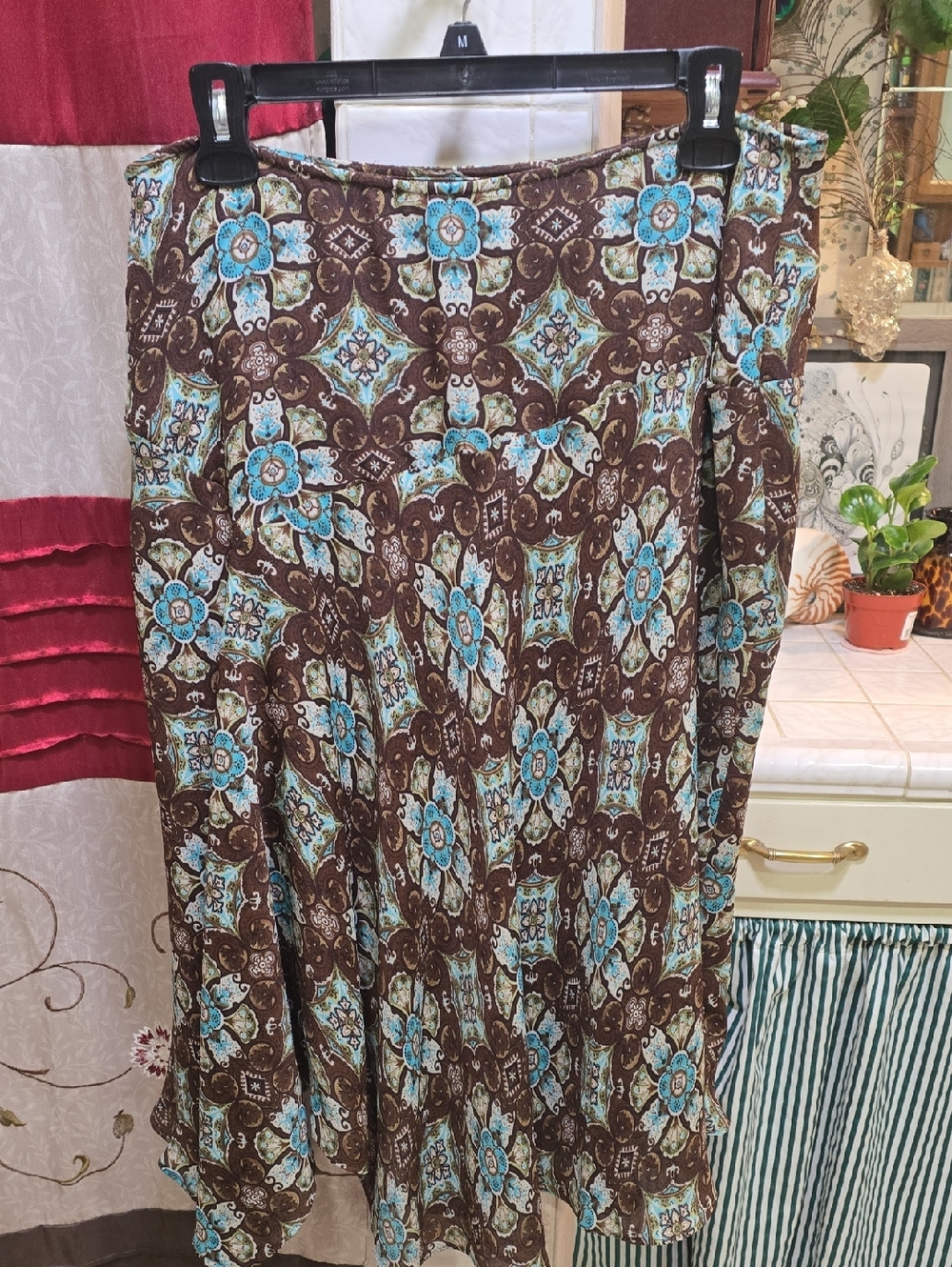 Floral Skirt with Turquoise Accents